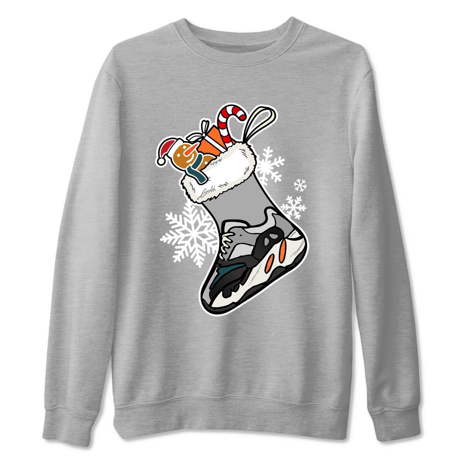 Yeezy Boost 700 Wave Runner shirts to match jordans Christmas Sneaker Stocking t shirts to match sneakers Yeezy 700 Wave Runner match shoes to clothes SNRT Sneaker Tees unisex cotton Heather Grey 2 shirts