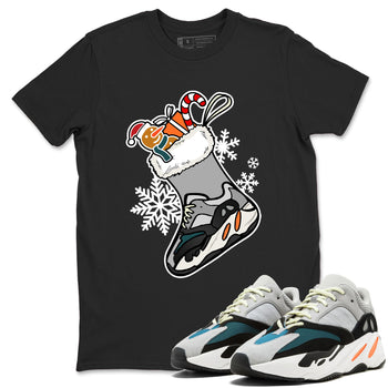Yeezy Boost 700 Wave Runner shirts to match jordans Christmas Sneaker Stocking t shirts to match sneakers Yeezy 700 Wave Runner match shoes to clothes SNRT Sneaker Tees unisex cotton Black 1 shirts