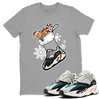 Yeezy Boost 700 Wave Runner shirts to match jordans Christmas Sneaker Stocking t shirts to match sneakers Yeezy 700 Wave Runner match shoes to clothes SNRT Sneaker Tees unisex cotton Heather Grey 1 shirts