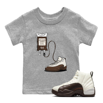 AJ12 Baroque Brown shirts to match jordans Sneaker Theraphy best t shirts to wear with jordans SoleFly x Jordan 12 Baroque Brown match shoes to clothes SNRT Sneaker Tees Youth Baby Heather Grey 1 tee