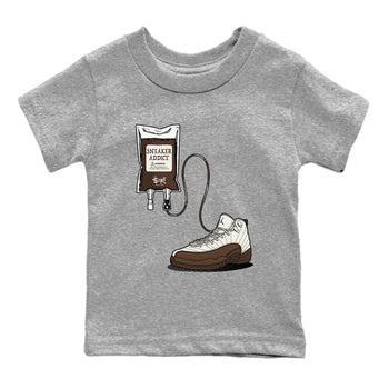 AJ12 Baroque Brown shirts to match jordans Sneaker Theraphy best t shirts to wear with jordans SoleFly x Jordan 12 Baroque Brown match shoes to clothes SNRT Sneaker Tees Youth Baby Heather Grey 2 tee