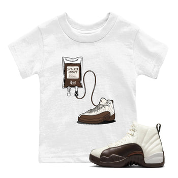 AJ12 Baroque Brown shirts to match jordans Sneaker Theraphy best t shirts to wear with jordans SoleFly x Jordan 12 Baroque Brown match shoes to clothes SNRT Sneaker Tees Youth Baby White 1 tee