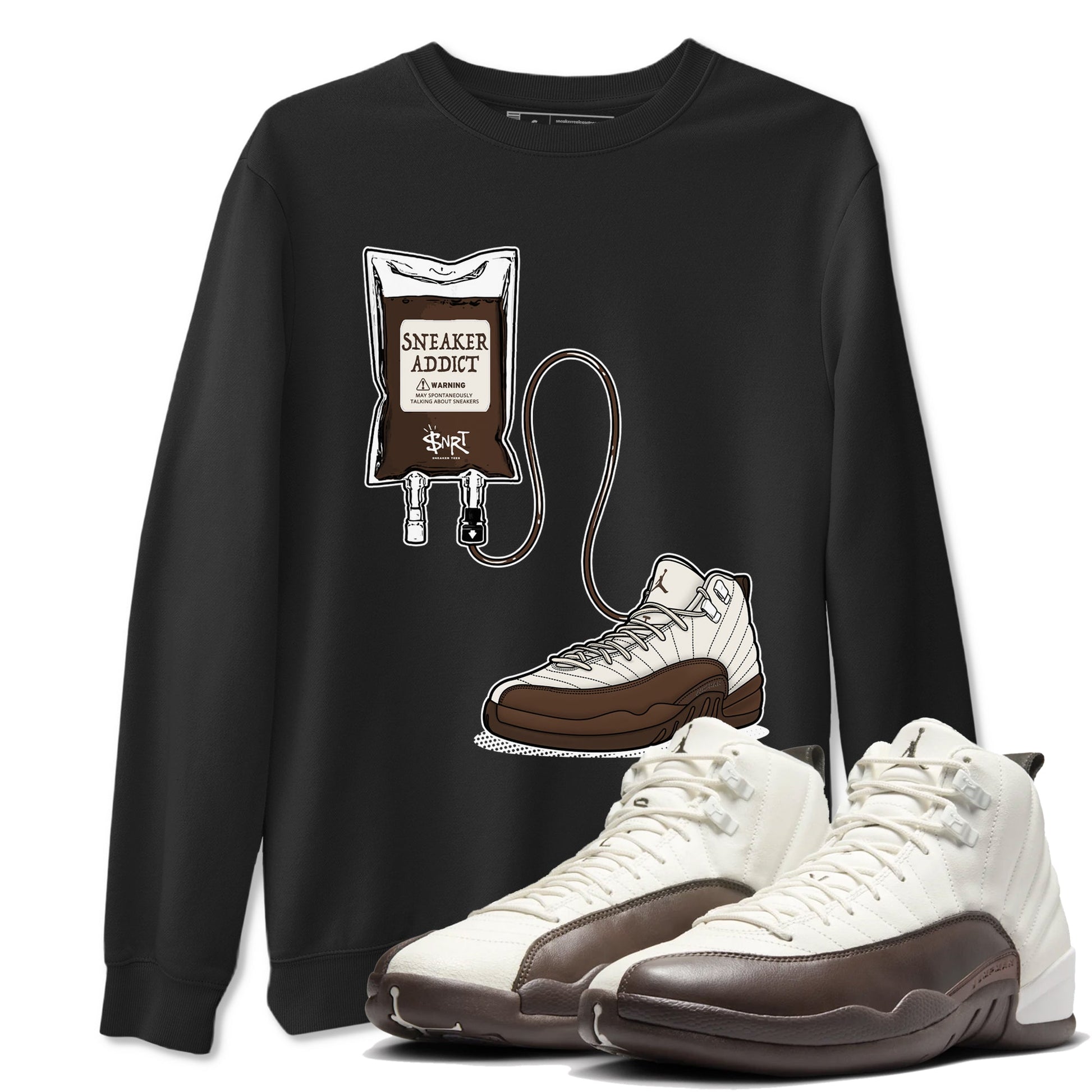AJ12 Baroque Brown shirts to match jordans Sneaker Theraphy best t shirts to wear with jordans SoleFly x Jordan 12 Baroque Brown match shoes to clothes SNRT Sneaker Tees unisex cotton Black 1 shirts