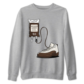 AJ12 Baroque Brown shirts to match jordans Sneaker Theraphy best t shirts to wear with jordans SoleFly x Jordan 12 Baroque Brown match shoes to clothes SNRT Sneaker Tees unisex cotton Heather Grey 2 shirts