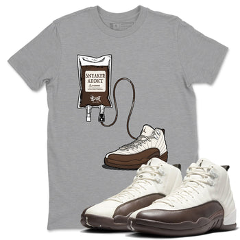 AJ12 Baroque Brown shirts to match jordans Sneaker Theraphy best t shirts to wear with jordans SoleFly x Jordan 12 Baroque Brown match shoes to clothes SNRT Sneaker Tees unisex cotton Heather Grey 1 shirts