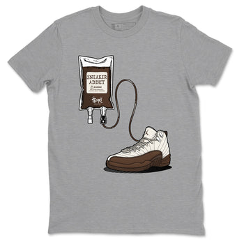 AJ12 Baroque Brown shirts to match jordans Sneaker Theraphy best t shirts to wear with jordans SoleFly x Jordan 12 Baroque Brown match shoes to clothes SNRT Sneaker Tees unisex cotton Heather Grey 2 shirts