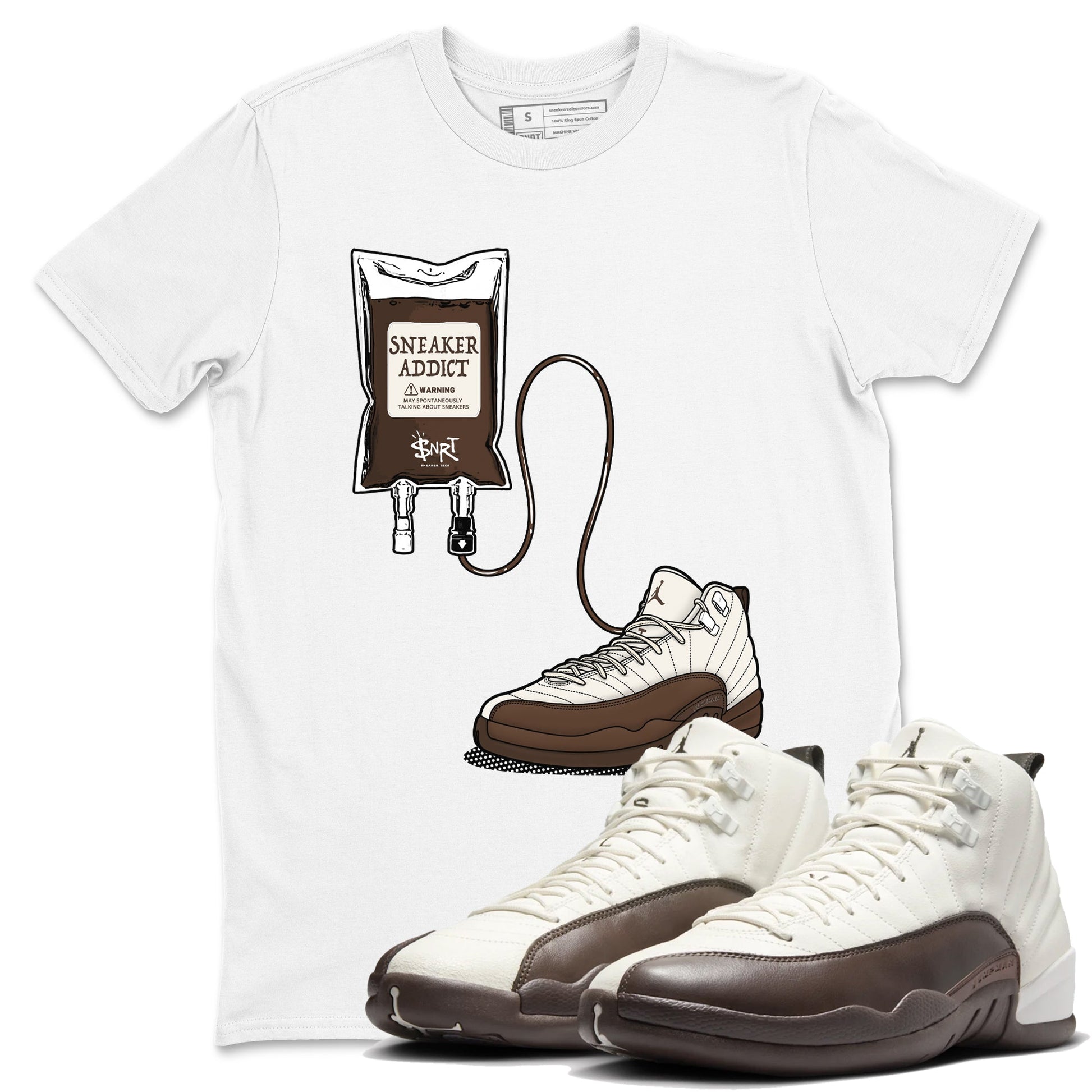 AJ12 Baroque Brown shirts to match jordans Sneaker Theraphy best t shirts to wear with jordans SoleFly x Jordan 12 Baroque Brown match shoes to clothes SNRT Sneaker Tees unisex cotton White 1 shirts