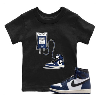 1s Midnight Navy shirts to match jordans Sneaker Therapy sneaker match tees Air Jordan 1 Midnight Navy match shoes to clothes SNRT Sneaker Tees Youth Baby Black 1 tee