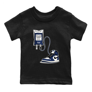 1s Midnight Navy shirts to match jordans Sneaker Therapy sneaker match tees Air Jordan 1 Midnight Navy match shoes to clothes SNRT Sneaker Tees Youth Baby Black 2 tee