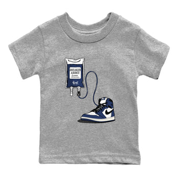 1s Midnight Navy shirts to match jordans Sneaker Therapy sneaker match tees Air Jordan 1 Midnight Navy match shoes to clothes SNRT Sneaker Tees Youth Baby Heather Grey 2 tee