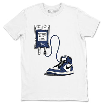 1s Midnight Navy shirts to match jordans Sneaker Therapy sneaker match tees Air Jordan 1 Midnight Navy match shoes to clothes SNRT Sneaker Tees unisex cotton White 2 shirts