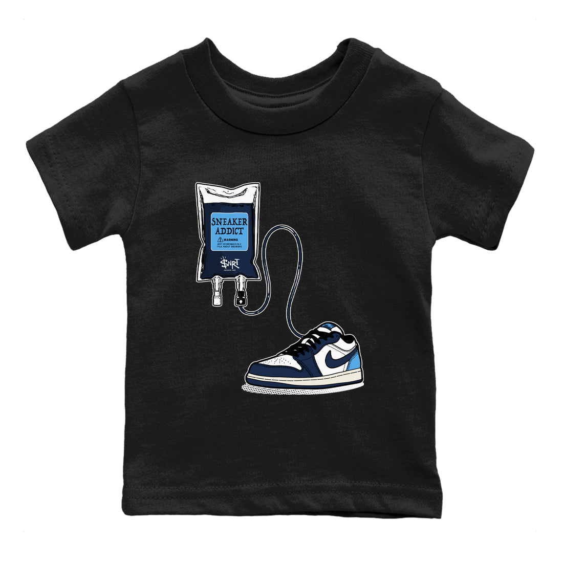 1s Obsidian shirts to match jordans Sneaker Therapy shirts to match Jordans AJ1 Retro Low OG Obsidian match shoes to clothes SNRT Sneaker Tees Youth Baby Black 2 tee