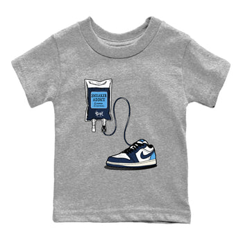 1s Obsidian shirts to match jordans Sneaker Therapy shirts to match Jordans AJ1 Retro Low OG Obsidian match shoes to clothes SNRT Sneaker Tees Youth Baby Heather Grey 2 tee
