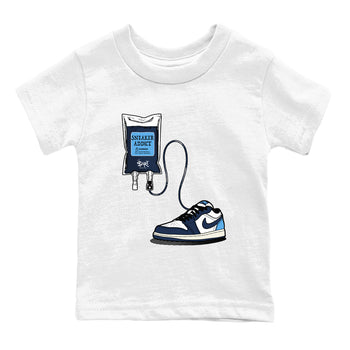 1s Obsidian shirts to match jordans Sneaker Therapy shirts to match Jordans AJ1 Retro Low OG Obsidian match shoes to clothes SNRT Sneaker Tees Youth Baby White 2 tee