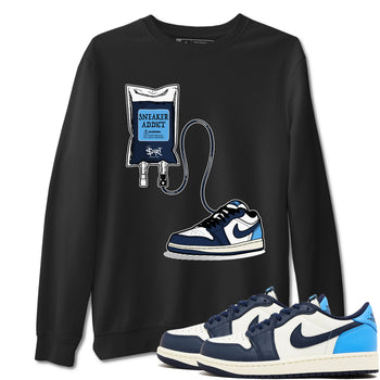 1s Obsidian shirts to match jordans Sneaker Therapy shirts to match Jordans AJ1 Retro Low OG Obsidian match shoes to clothes SNRT Sneaker Tees unisex cotton Black 1 shirts