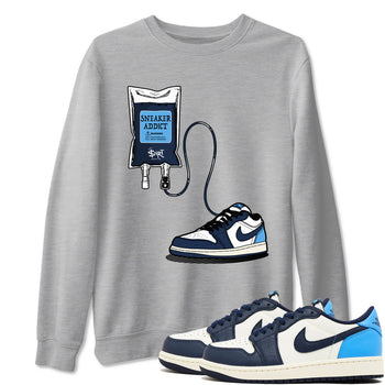1s Obsidian shirts to match jordans Sneaker Therapy shirts to match Jordans AJ1 Retro Low OG Obsidian match shoes to clothes SNRT Sneaker Tees unisex cotton Heather Grey 1 shirts