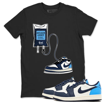 1s Obsidian shirts to match jordans Sneaker Therapy shirts to match Jordans AJ1 Retro Low OG Obsidian match shoes to clothes SNRT Sneaker Tees unisex cotton Black 1 shirts