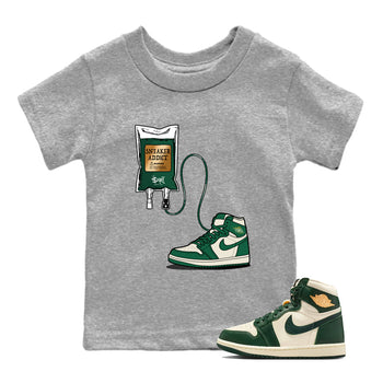 Sneaker Threads – Sneaker Tees To Match Air Jordan 1 Pro Green – Sneaker Therapy Youth Graphic Tee Heather Grey 1. Perfect for Jordan releases 2025 colorways.