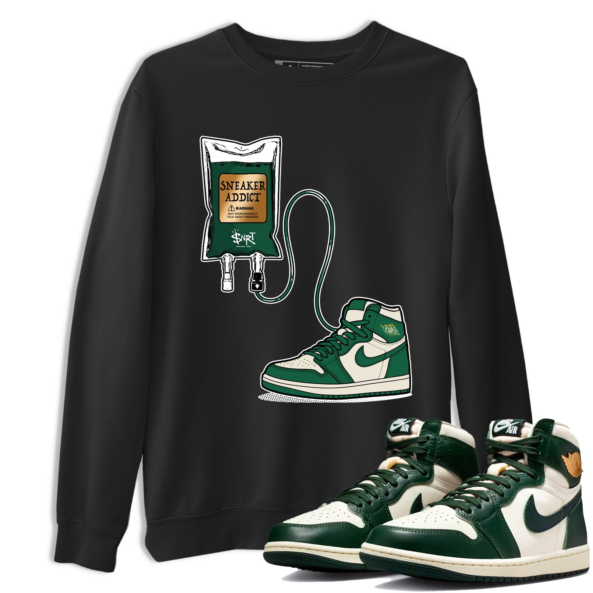 Sneaker Threads – Sneaker Tees To Match Air Jordan 1 Pro Green – Sneaker Therapy Graphic Tee Black 1. Perfect for Jordan releases 2025 colorways.