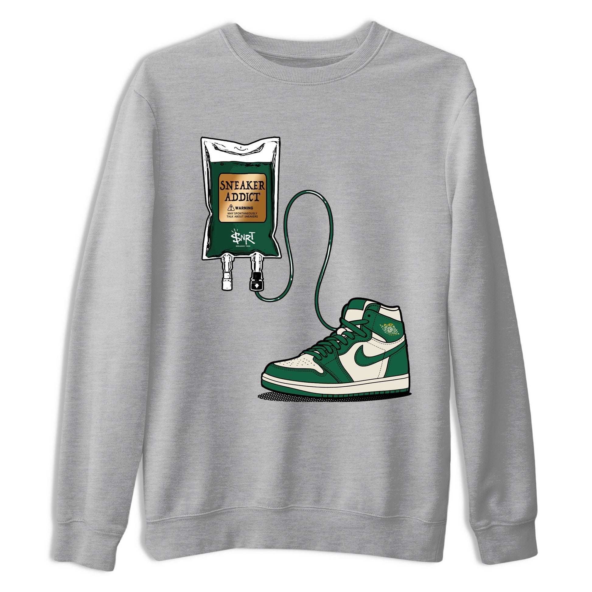 Sneaker Threads – Sneaker Tees To Match Air Jordan 1 Pro Green – Sneaker Therapy Graphic Tee Heather Grey 2. Perfect for Jordan releases 2025 colorways.