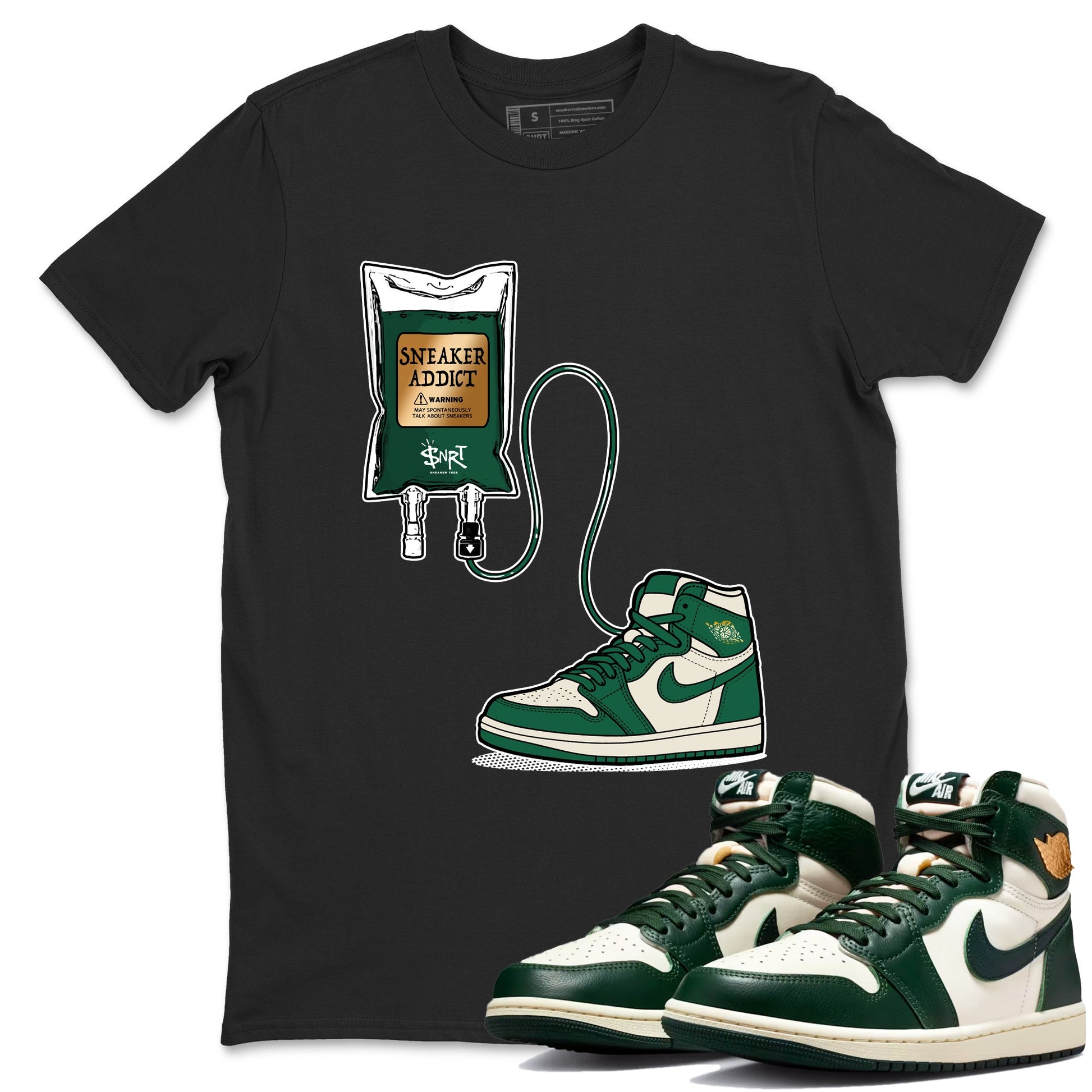 Sneaker Threads – Sneaker Tees To Match Air Jordan 1 Pro Green – Sneaker Therapy Graphic Tee Black 1. Perfect for Jordan releases 2025 colorways.