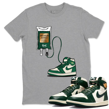 Sneaker Threads – Sneaker Tees To Match Air Jordan 1 Pro Green – Sneaker Therapy Graphic Tee Heather Grey 1. Perfect for Jordan releases 2025 colorways.