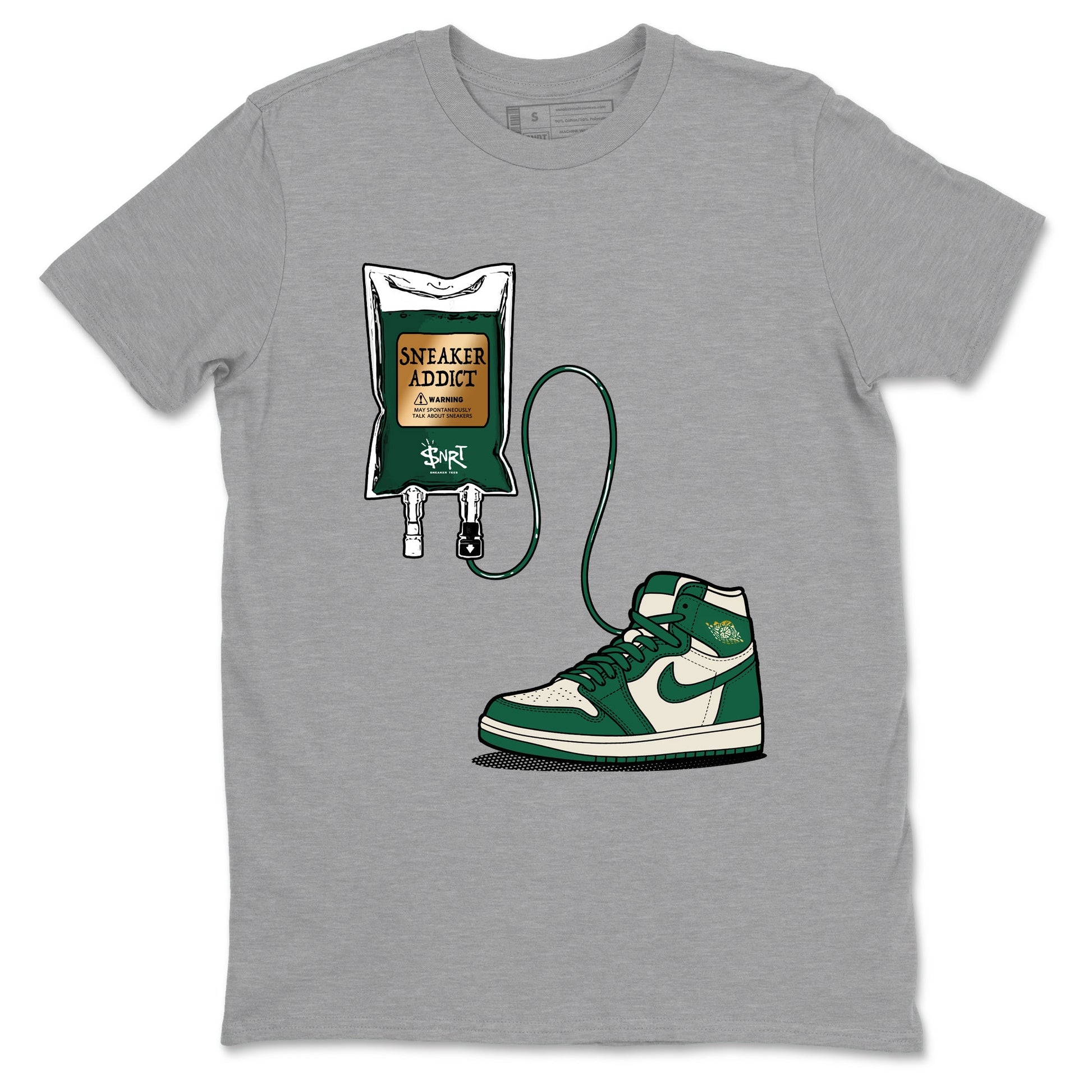 Sneaker Threads – Sneaker Tees To Match Air Jordan 1 Pro Green – Sneaker Therapy Graphic Tee Heather Grey 2. Perfect for Jordan releases 2025 colorways.