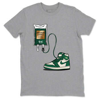 Sneaker Threads – Sneaker Tees To Match Air Jordan 1 Pro Green – Sneaker Therapy Graphic Tee Heather Grey 2. Perfect for Jordan releases 2025 colorways.