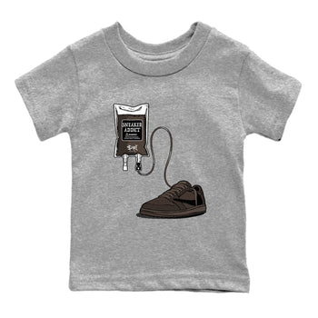 1s Travis Scott Velvet Brown shirts to match jordans Sneaker Therapy best t shirts to wear with jordans Travis Scott x Air Jordan 1 Low OG Velvet Brown match shoes to clothes SNRT Sneaker Tees Youth Baby Heather Grey 2 tee