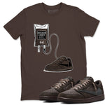 1s Travis Scott Velvet Brown shirts to match jordans Sneaker Therapy best t shirts to wear with jordans Travis Scott x Air Jordan 1 Low OG Velvet Brown match shoes to clothes SNRT Sneaker Tees unisex cotton Dark Chocolate 1 shirts