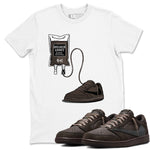 1s Travis Scott Velvet Brown shirts to match jordans Sneaker Therapy best t shirts to wear with jordans Travis Scott x Air Jordan 1 Low OG Velvet Brown match shoes to clothes SNRT Sneaker Tees unisex cotton White 1 shirts