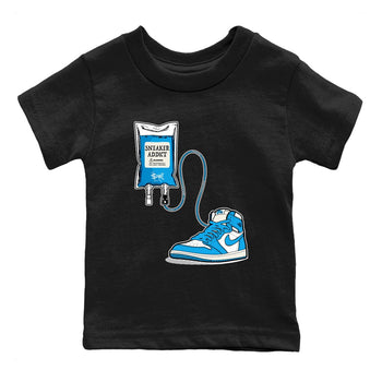 1s High OG UNC Reimagined shirts to match jordans Sneaker Therapy graphic tees Air Jordan 1 UNC Reimagined match shoes to clothes SNRT Sneaker Tees Youth Baby Black 2 tee
