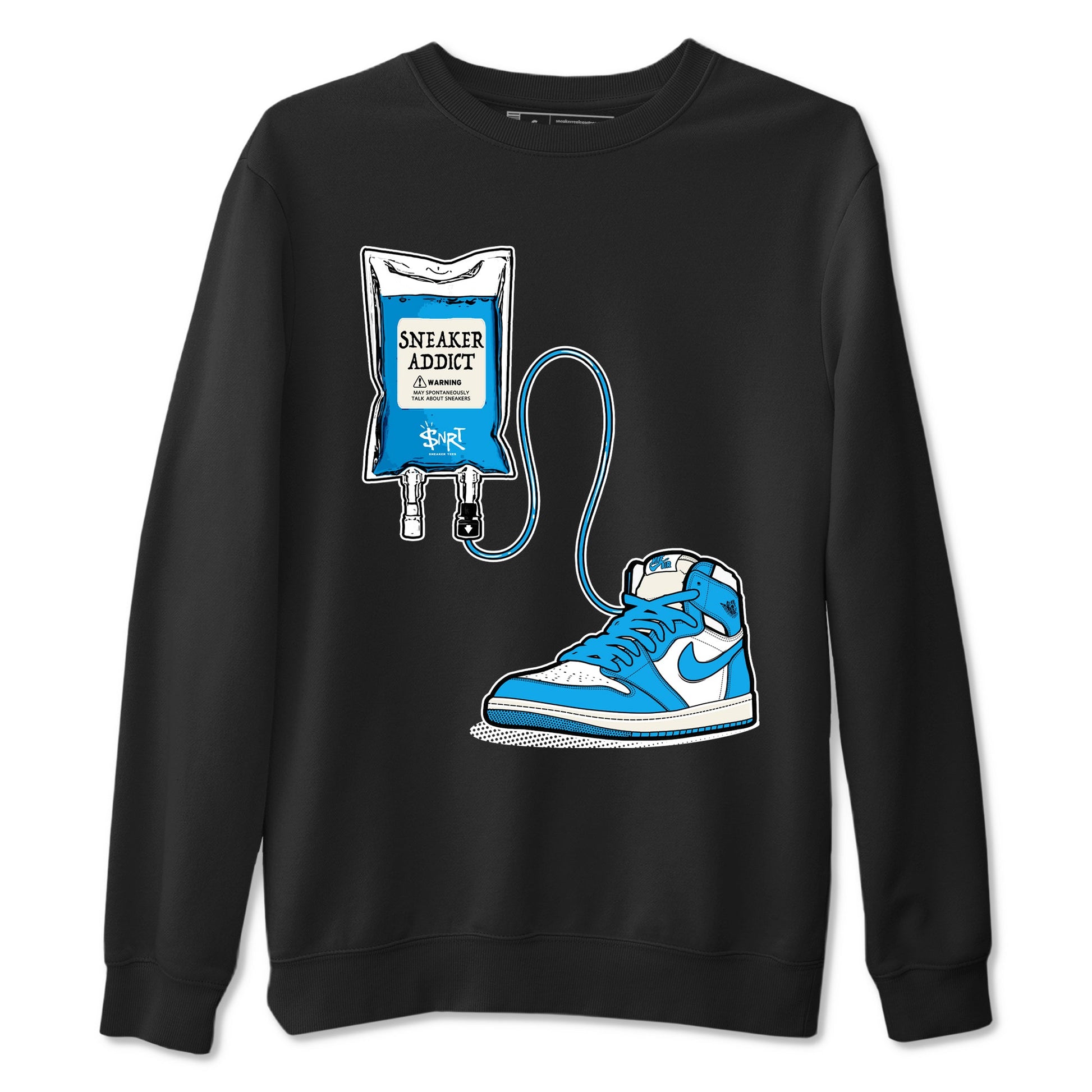 1s High OG UNC Reimagined shirts to match jordans Sneaker Therapy graphic tees Air Jordan 1 UNC Reimagined match shoes to clothes SNRT Sneaker Tees unisex cotton Black 2 shirts