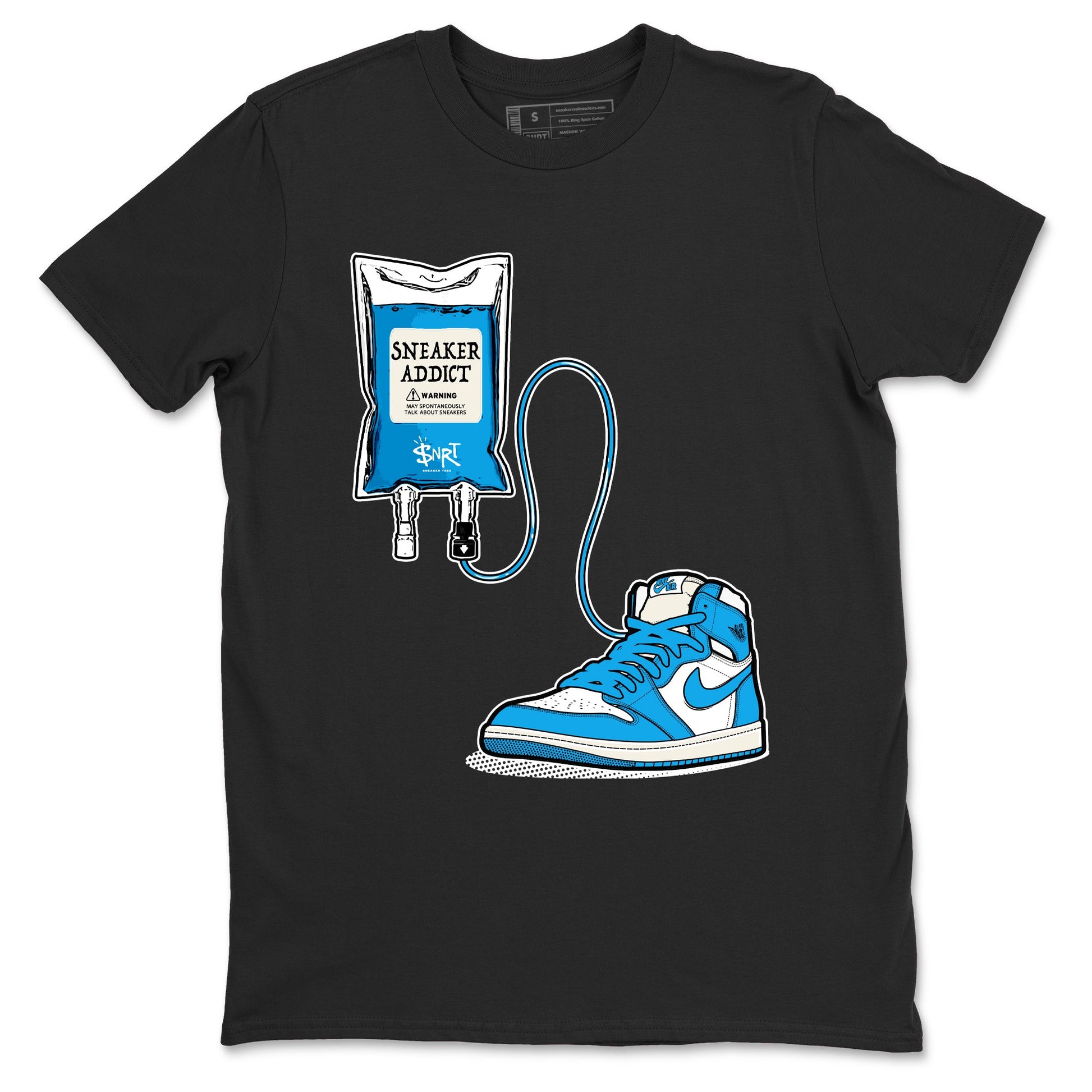 1s High OG UNC Reimagined shirts to match jordans Sneaker Therapy graphic tees Air Jordan 1 UNC Reimagined match shoes to clothes SNRT Sneaker Tees unisex cotton Black 2 shirts