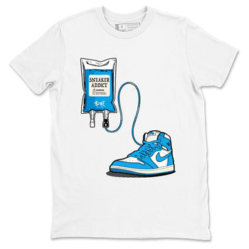 1s High OG UNC Reimagined shirts to match jordans Sneaker Therapy graphic tees Air Jordan 1 UNC Reimagined match shoes to clothes SNRT Sneaker Tees unisex cotton White 2 shirts