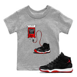 11s Bred Velvet shirts to match jordans Sneaker Therapy sneaker match tees Air Jordan 11 Bred Velvet SNRT Sneaker Release Tees Youth Baby Heather Grey 1 crew neck shirts