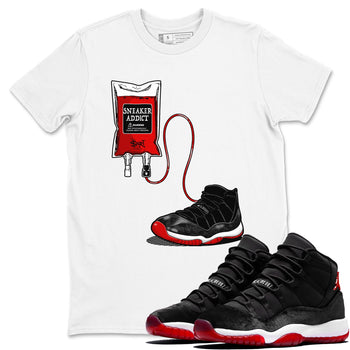11s Bred Velvet shirts to match jordans Sneaker Therapy sneaker match tees Air Jordan 11 Bred Velvet SNRT Sneaker Release Tees unisex cotton White 1 crew neck shirts