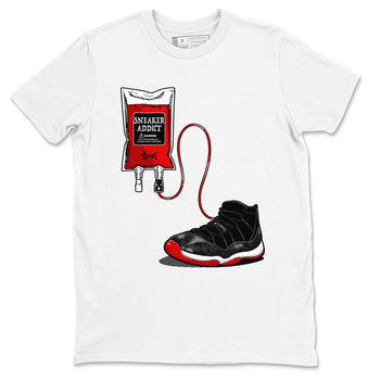 11s Bred Velvet shirts to match jordans Sneaker Therapy sneaker match tees Air Jordan 11 Bred Velvet SNRT Sneaker Release Tees unisex cotton White 2 crew neck shirts