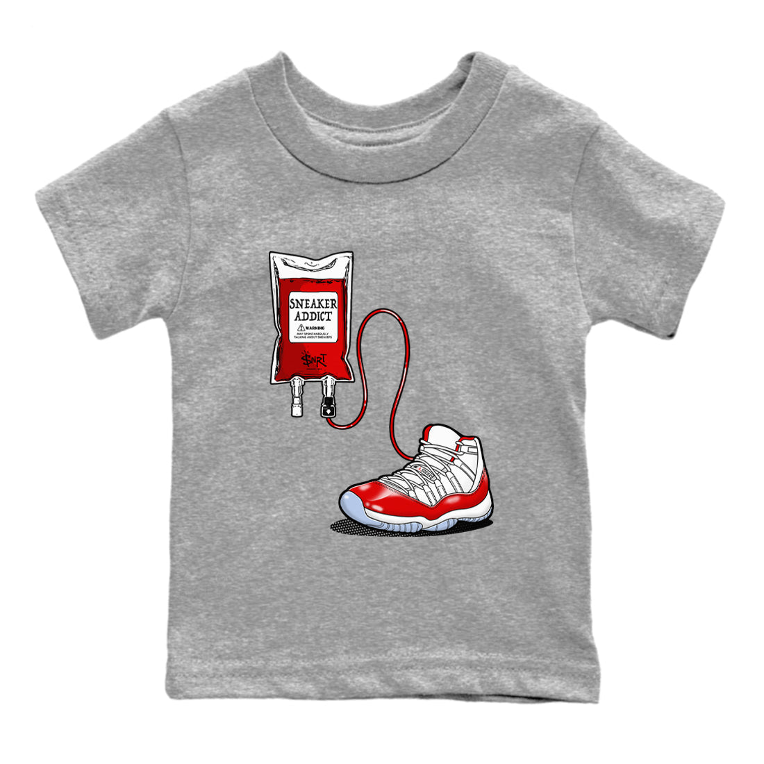 11s Cherry shirts to match jordans Sneaker Therapy sneaker match tees Air Jordan 11 Retro Cherry match shoes to clothes SNRT Sneaker Tees Youth Baby Heather Grey 2 tee