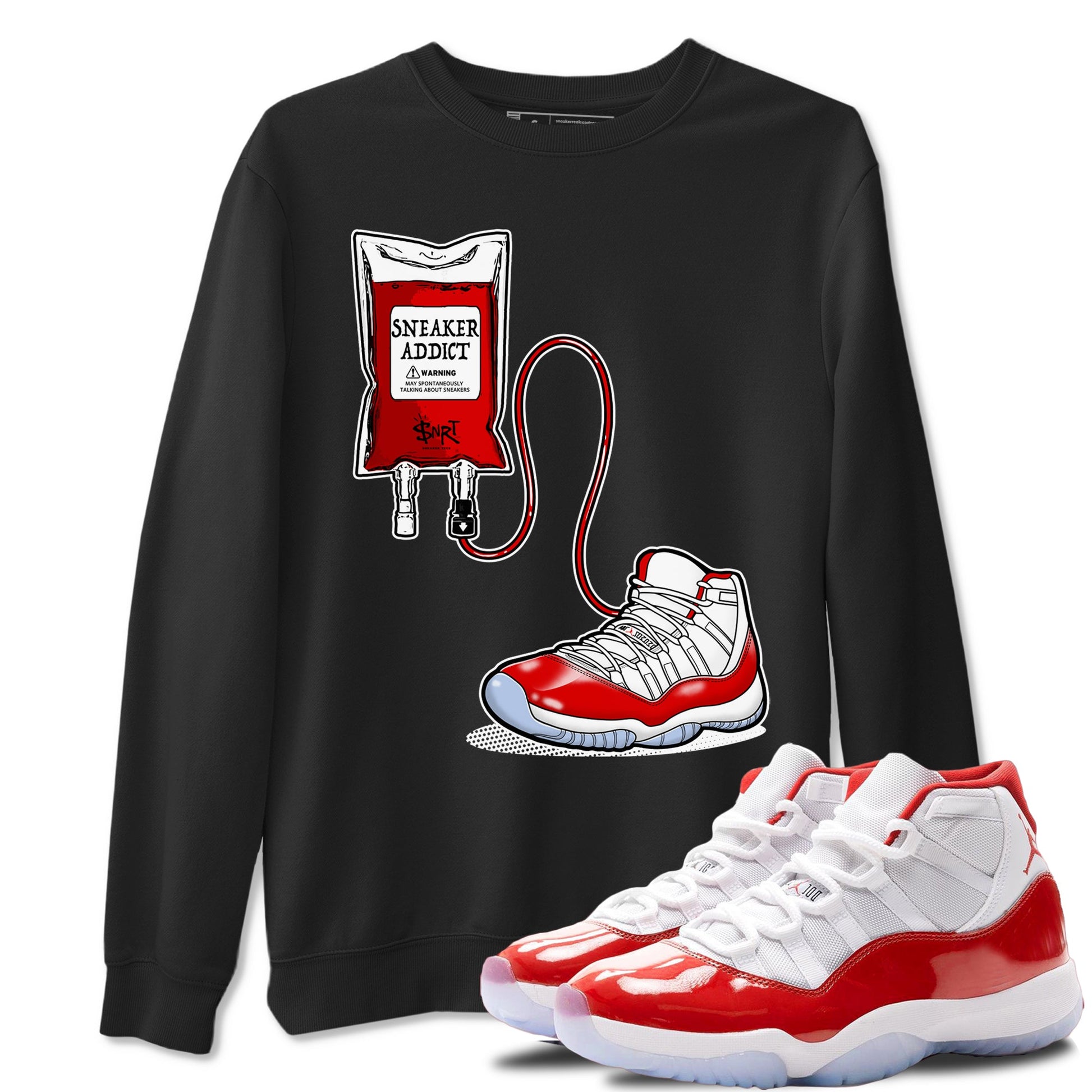 11s Cherry shirts to match jordans Sneaker Therapy sneaker match tees Air Jordan 11 Retro Cherry match shoes to clothes SNRT Sneaker Tees unisex cotton Black 1 shirts