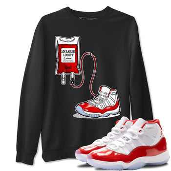 11s Cherry shirts to match jordans Sneaker Therapy sneaker match tees Air Jordan 11 Retro Cherry match shoes to clothes SNRT Sneaker Tees unisex cotton Black 1 shirts