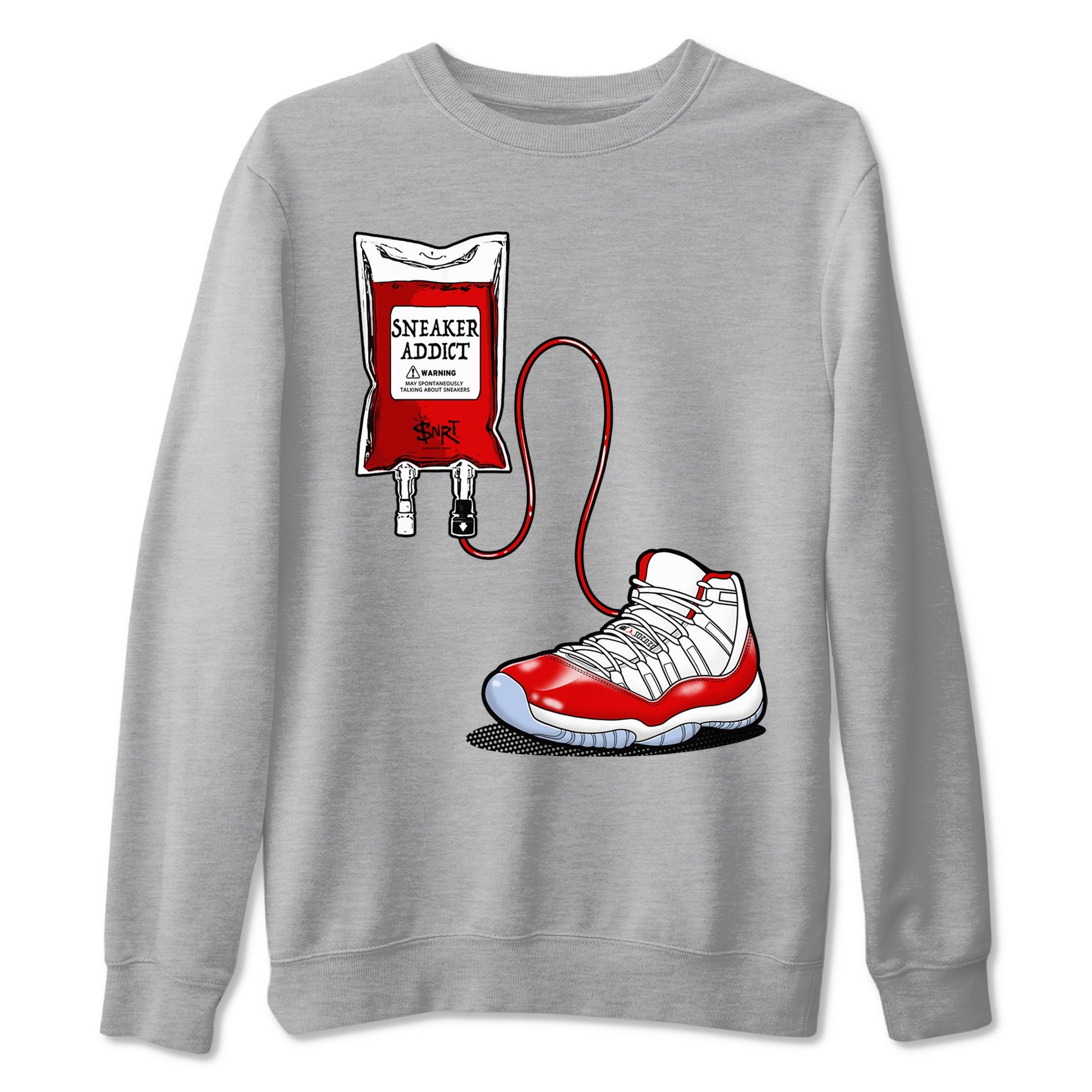 11s Cherry shirts to match jordans Sneaker Therapy sneaker match tees Air Jordan 11 Retro Cherry match shoes to clothes SNRT Sneaker Tees unisex cotton Heather Grey 2 shirts