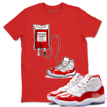 11s Cherry shirts to match jordans Sneaker Therapy sneaker match tees Air Jordan 11 Retro Cherry match shoes to clothes SNRT Sneaker Tees unisex cotton Red 1 shirts