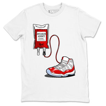 11s Cherry shirts to match jordans Sneaker Therapy sneaker match tees Air Jordan 11 Retro Cherry match shoes to clothes SNRT Sneaker Tees unisex cotton White 2 shirts