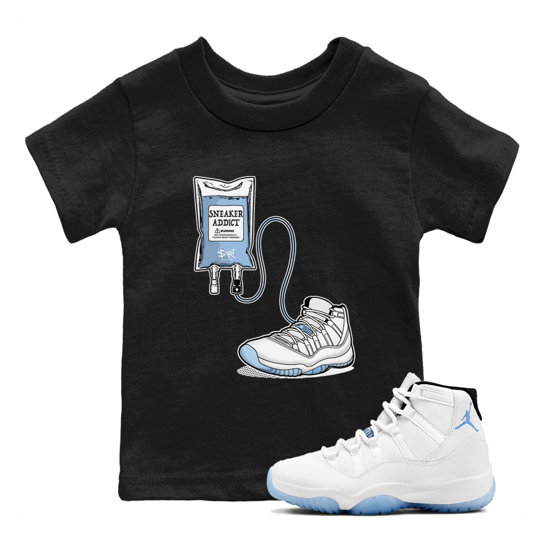 11 Columbia shirts to match jordans Sneaker Therapy sneaker match tees 11s Retro Legend Blue Columbia SNRT Sneaker Release Tees Youth Baby Black 1 crew neck shirts