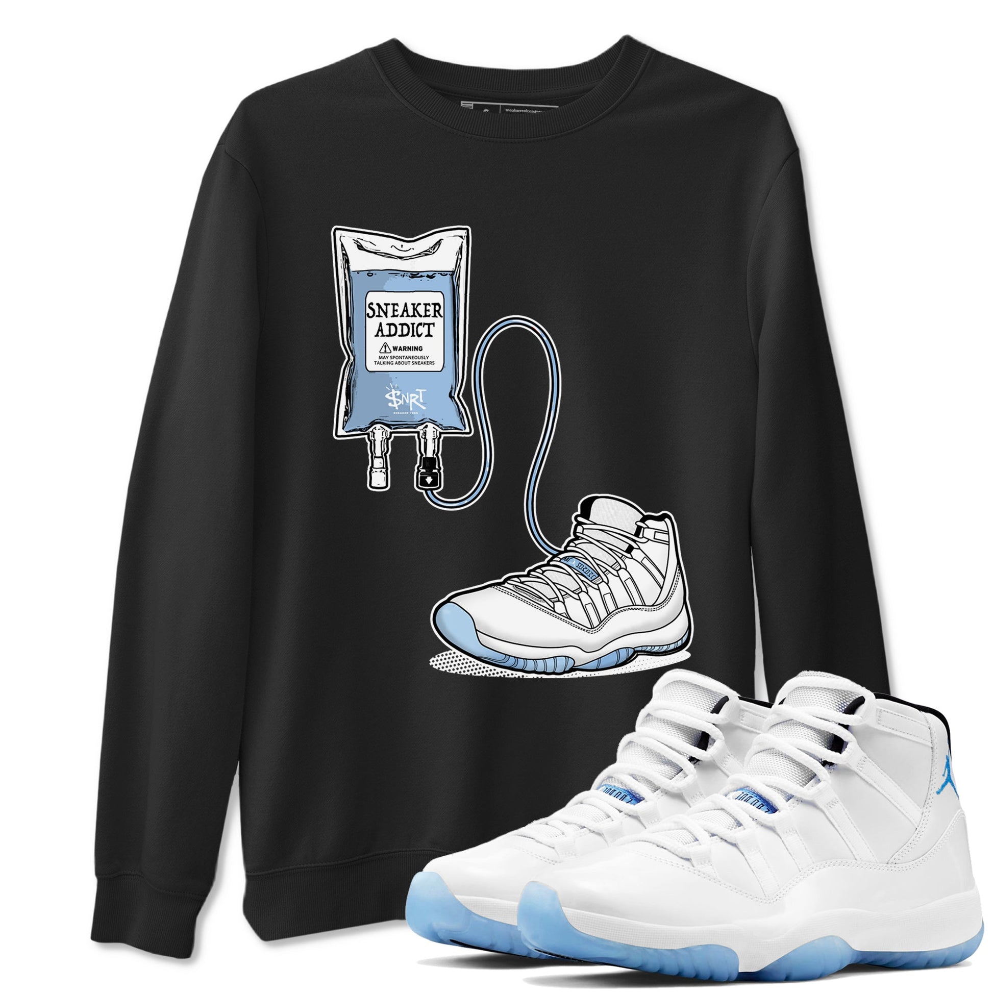 11 Columbia shirts to match jordans Sneaker Therapy sneaker match tees 11s Retro Legend Blue Columbia SNRT Sneaker Release Tees unisex cotton Black 1 crew neck shirts