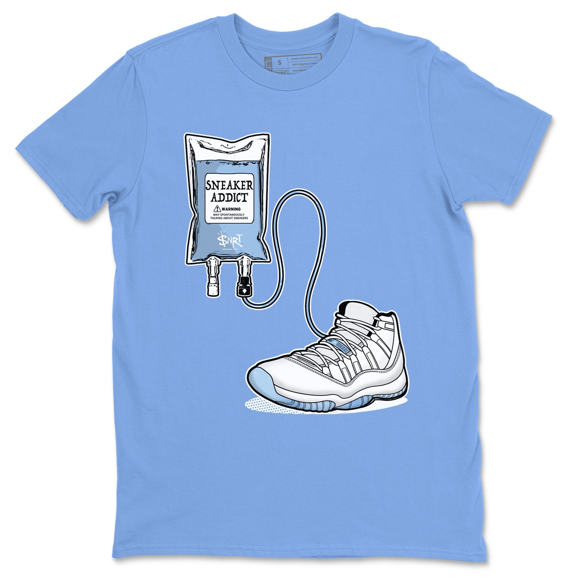 11 Columbia shirts to match jordans Sneaker Therapy sneaker match tees 11s Retro Legend Blue Columbia SNRT Sneaker Release Tees unisex cotton Carolina Blue 2 crew neck shirts