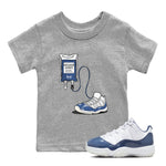 11s Diffused Blue shirts to match jordans Sneaker Therapy sneaker match tees Air Jordan 11 Diffused Blue SNRT Sneaker Release Tees Youth Baby Heather Grey 1 crew neck shirts