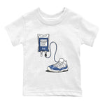 11s Diffused Blue shirts to match jordans Sneaker Therapy sneaker match tees Air Jordan 11 Diffused Blue SNRT Sneaker Release Tees Youth Baby White 2 crew neck shirts