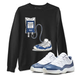 11s Diffused Blue shirts to match jordans Sneaker Therapy sneaker match tees Air Jordan 11 Diffused Blue SNRT Sneaker Release Tees unisex cotton Black 1 crew neck shirts